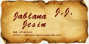 Jablana Ješin vizit kartica
